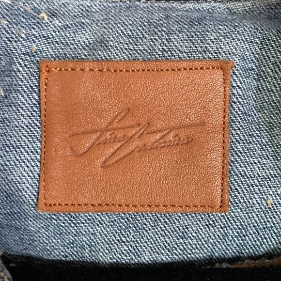 Fina Catrina custom hand painted sequin distressed jean jacket - Picture 3 of 13